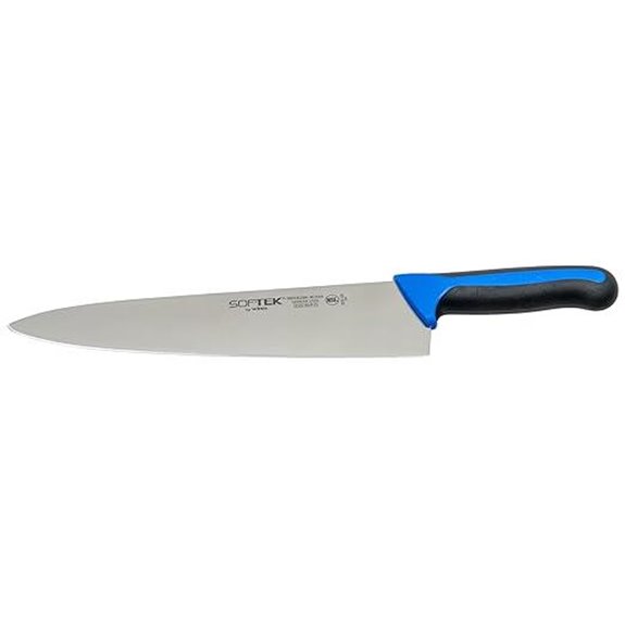 Sof-Tek 10 Cook's Knife Soft Grip Handle,Silver/Black/Blue