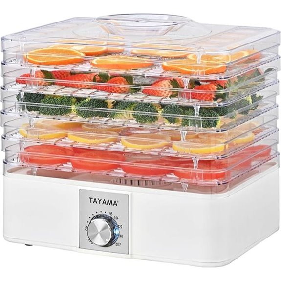 Tayama 5-Tray Stackable Clear Food Dehydrator