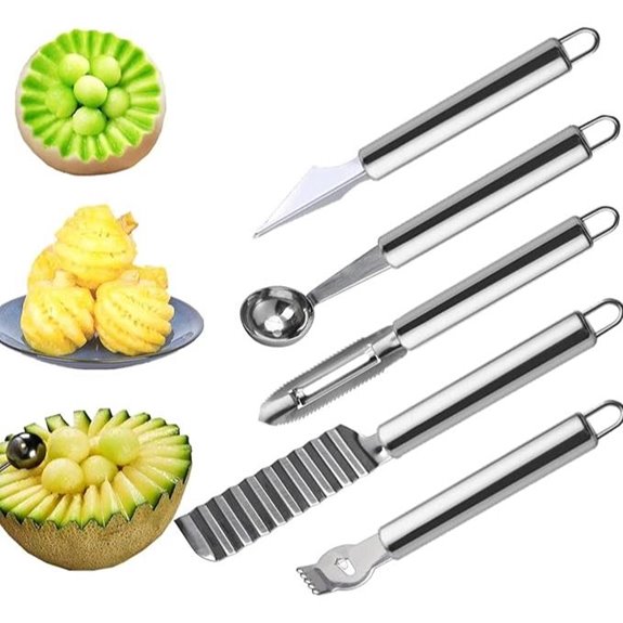 5-Piece Stainless Steel Fruit Carving Knife Set