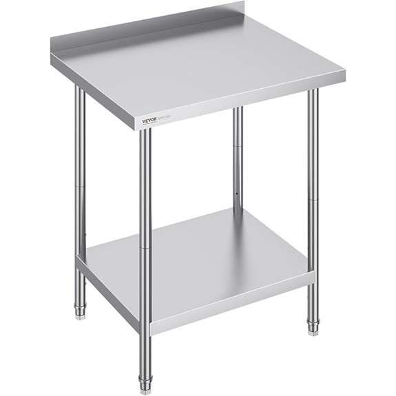 VEVOR Stainless Steel Commercial Work Table with Adjustable Height