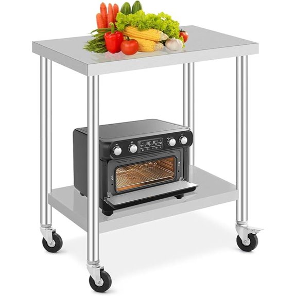 Commercial Stainless Steel Work Table with Casters