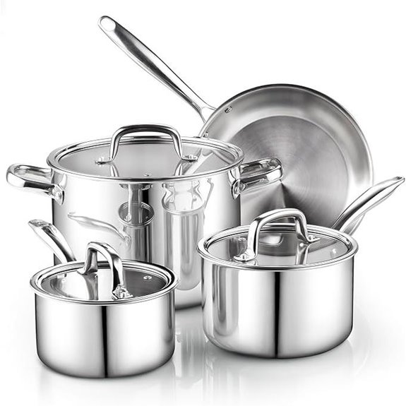 Cook N Home 7-Piece Stainless Steel Cookware Set