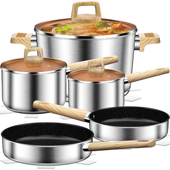 Stainless Steel 13-Piece Cookware Set with Induction
