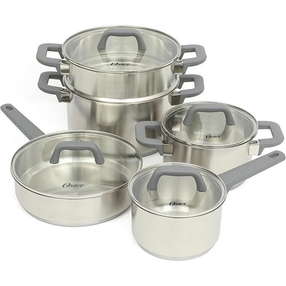 Oster Beauford 9-Piece Stainless Steel Cookware Set