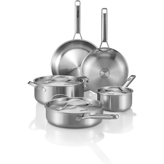 Stainless Steel 8-Piece Cookware Set Dishwasher Safe