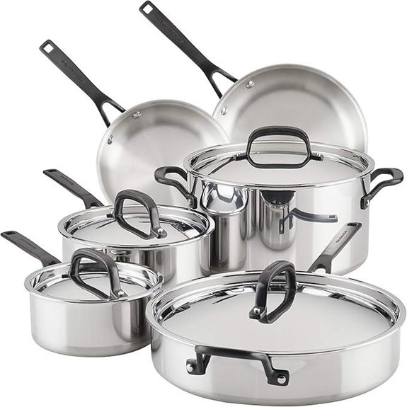KitchenAid 10-Piece Stainless Steel Cookware Set