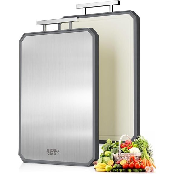 SNOWCLAD Stainless Steel Double-Sided Cutting Board