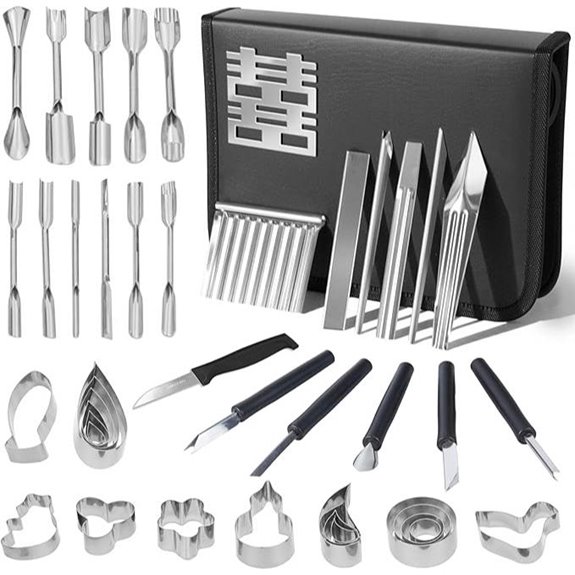 46-Piece Stainless Steel Fruit Carving Tools Set