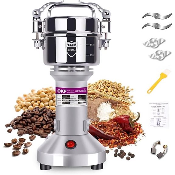 150g Stainless Steel Grain Mill with High-Speed Grinder