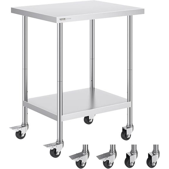 Vevor Stainless Steel Work Table with Wheels