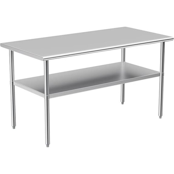 Stainless Steel Commercial Prep Table with Adjustable Shelf