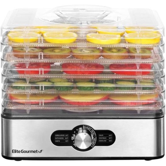 Elite Gourmet Food Dehydrator with Stainless Steel Trays