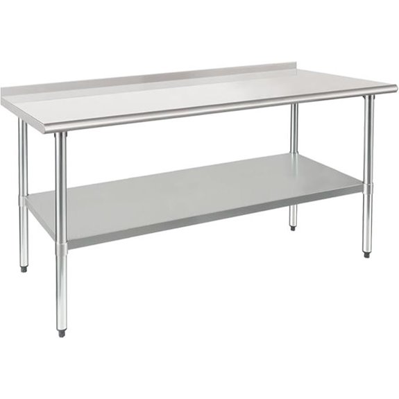 HARDURA Stainless Steel Work Table with Backsplash