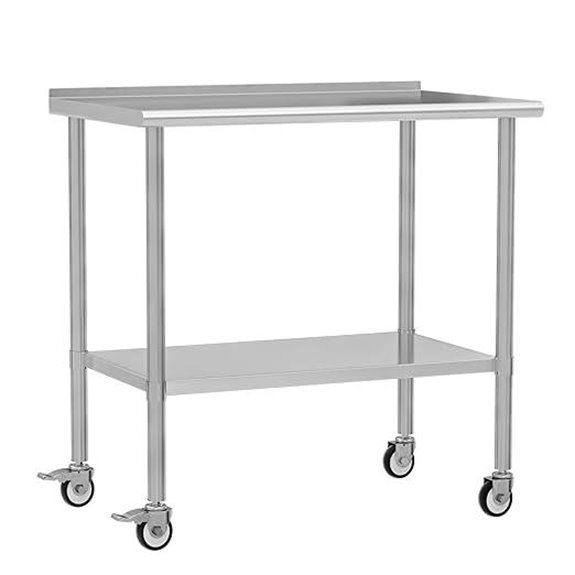 stainless work table with wheels