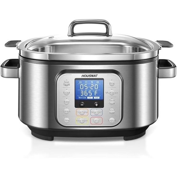 HOUSNAT 10-in-1 Programmable Stainless Steel Slow Cooker