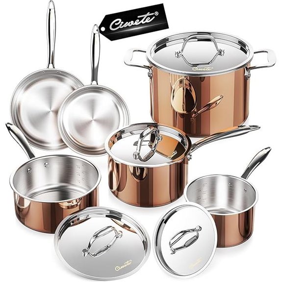 Tri-Ply Stainless Steel Cookware Set 10 Pieces