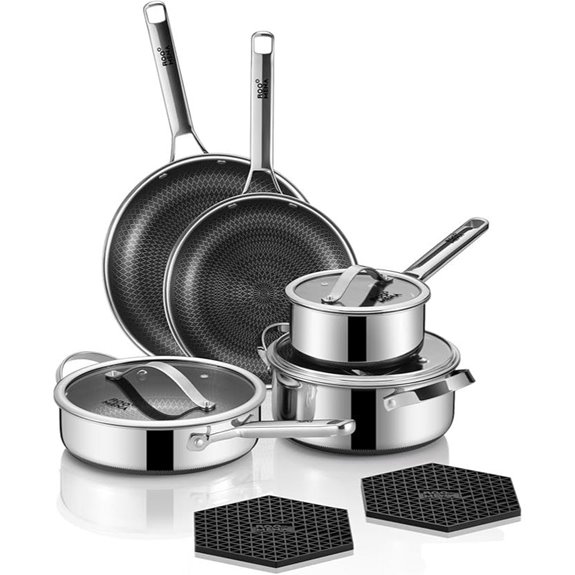 10-Piece Hybrid Stainless Steel Cookware Set
