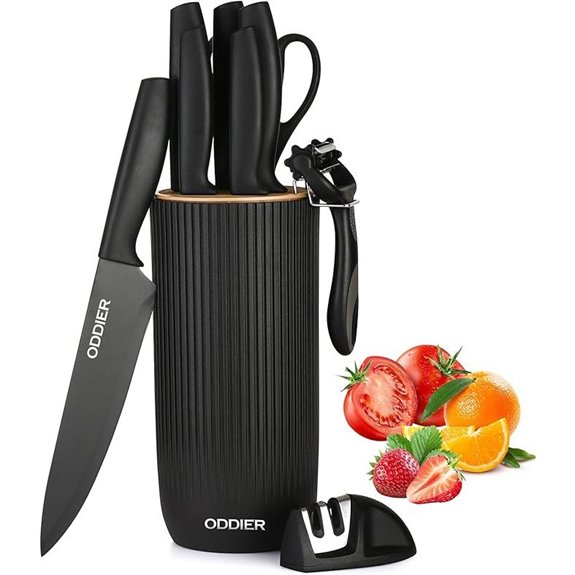 10-Piece Stainless Steel Kitchen Knife Set with Block