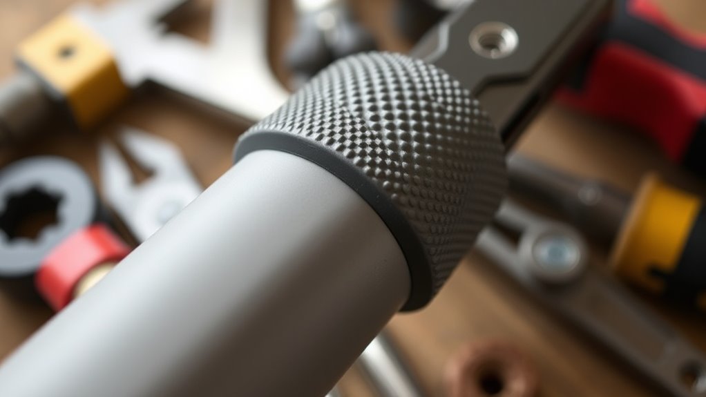 textured rubberized grip handles