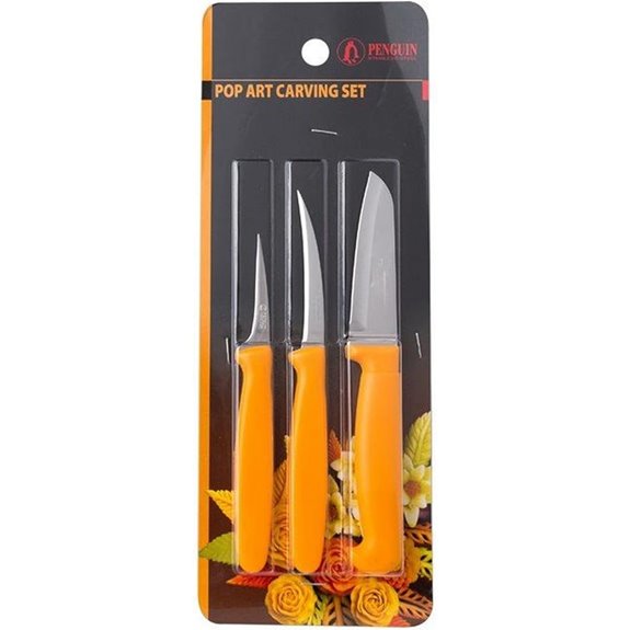 Thai Fruit and Vegetable Carving Knives Pop Art Carve Knife. Set of 3