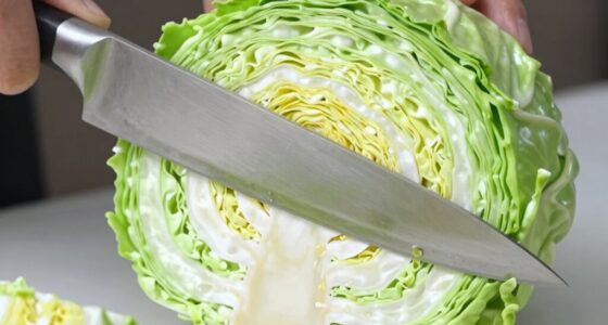 thin cabbage core slices