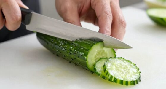 thin cucumber slices technique