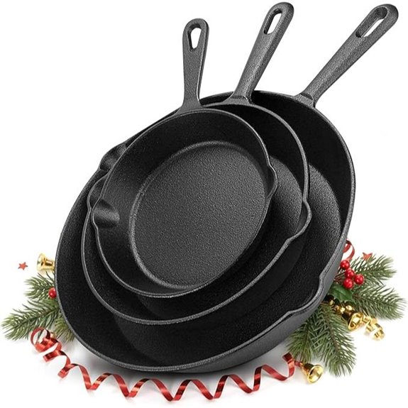 Utopia Cast Iron Skillet Set (3 Pieces)