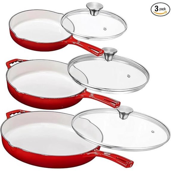 Bruntmor 3-Piece Cast Iron Skillet Set
