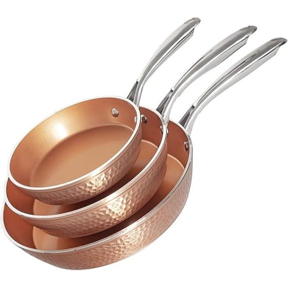 Gotham Steel Hammered Nonstick Frying Pan Set (3 Pieces)