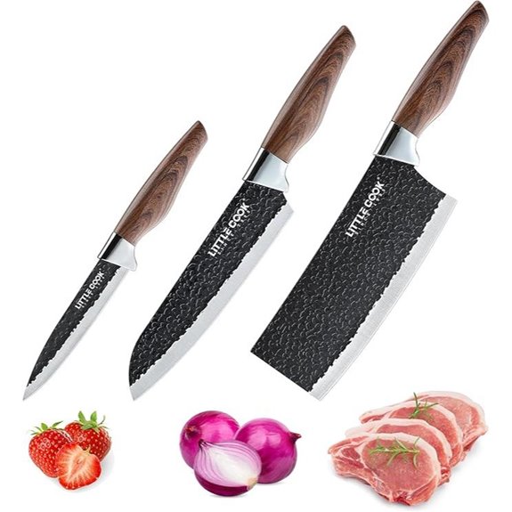 3PCS Chef Knife Set with Stainless Steel Blades