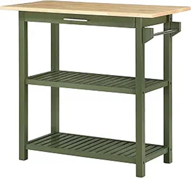 Designs2Go 3-Tier Butcher Block Kitchen Prep Island