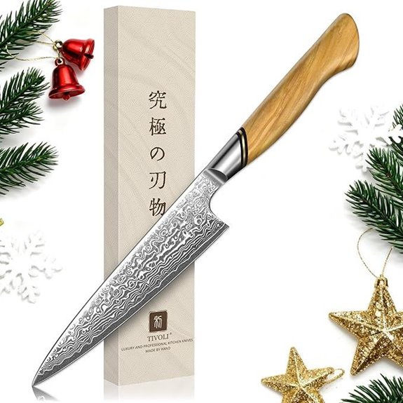 TIVOLI 5-Inch Damascus Steel Kitchen Knife