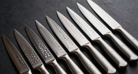 top hammered finish chef knives