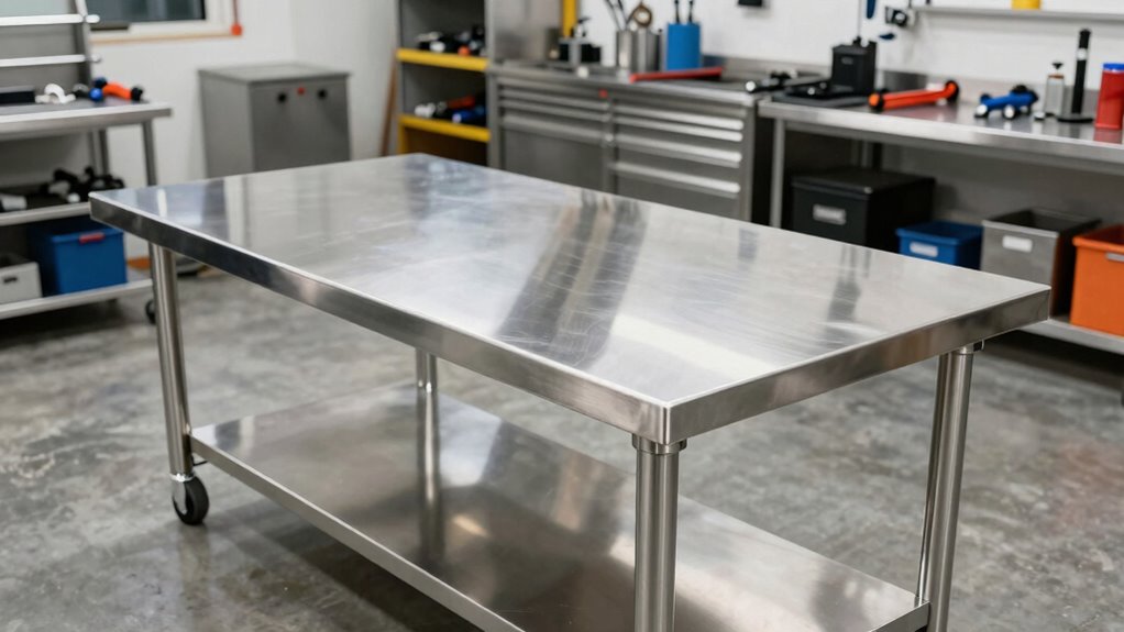 top stainless steel work tables