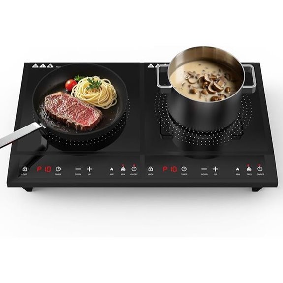 Double Induction Cooktop with 2 Burners and Safety Lock