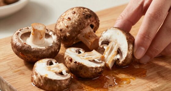 uniform thin mushroom slices