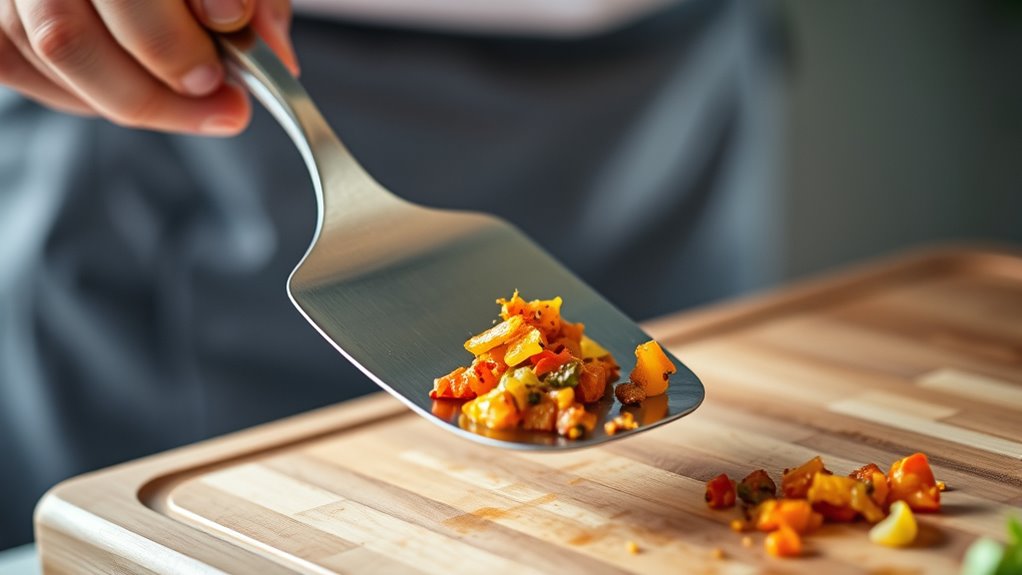 use flat utensil carefully