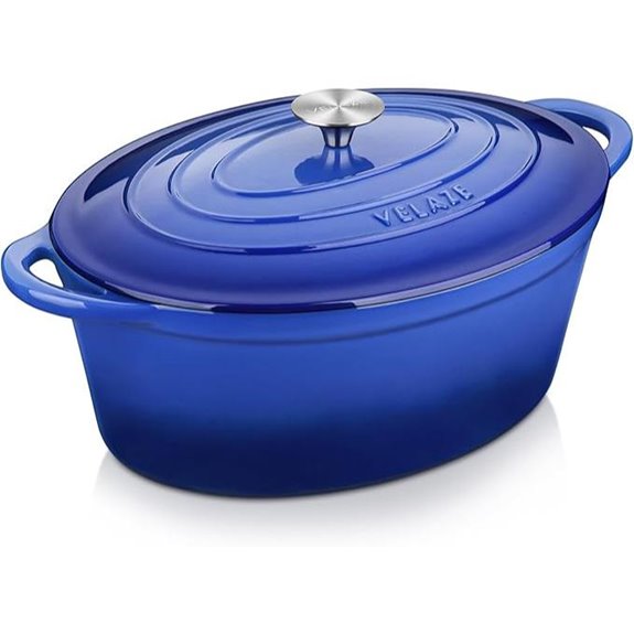 Velaze 7.5 QT Enameled Oval Dutch Oven