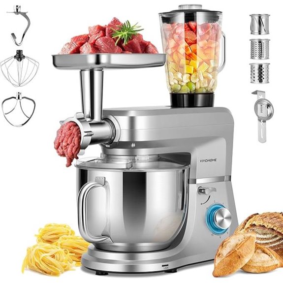 VIVOHOME 6-in-1 Electric Stand Mixer with Attachments