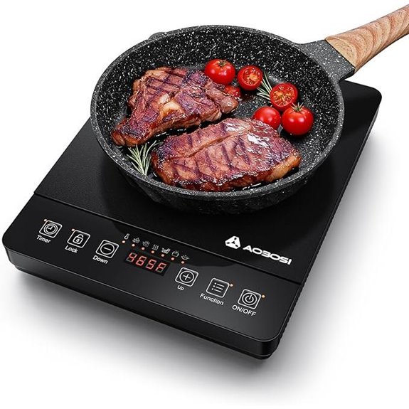 Portable Induction Cooktop with 20 Power & Temp Levels