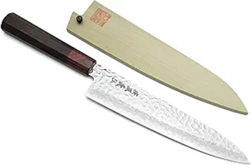 Yoshihiro VG10 Hammered Damascus Gyuto Knife (7)