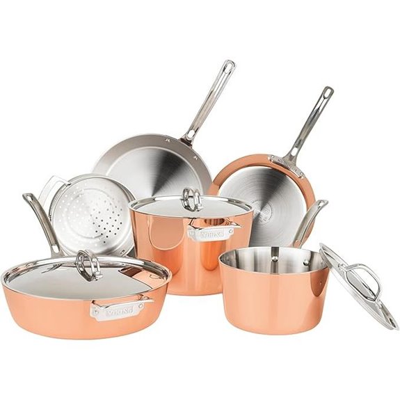 Viking 9-Piece Copper Cookware Set with Lids