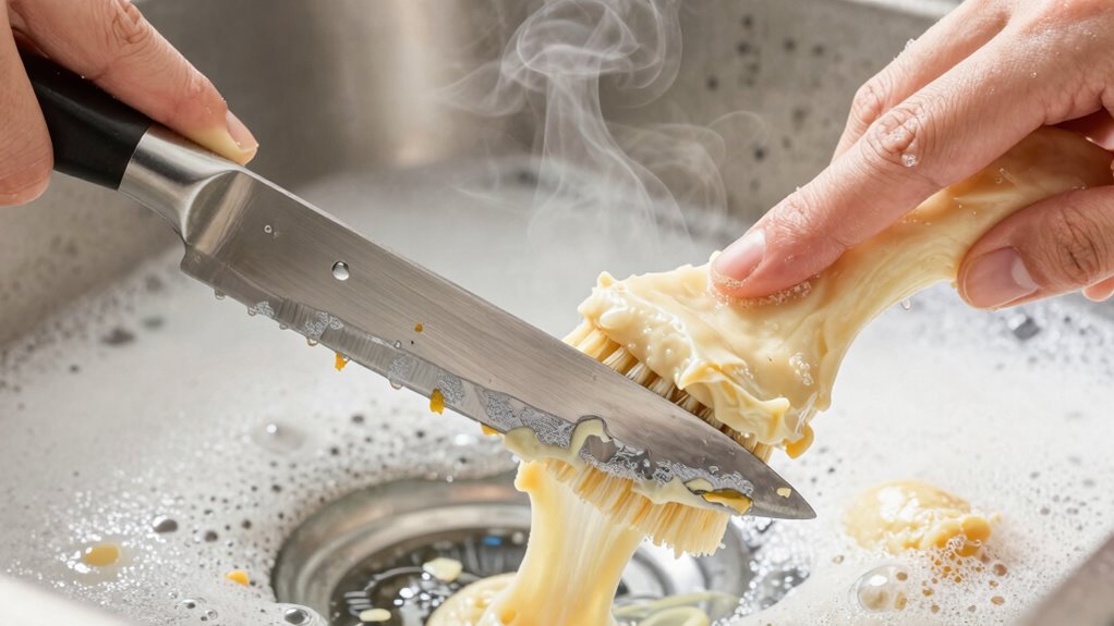 wash knife immediately after use