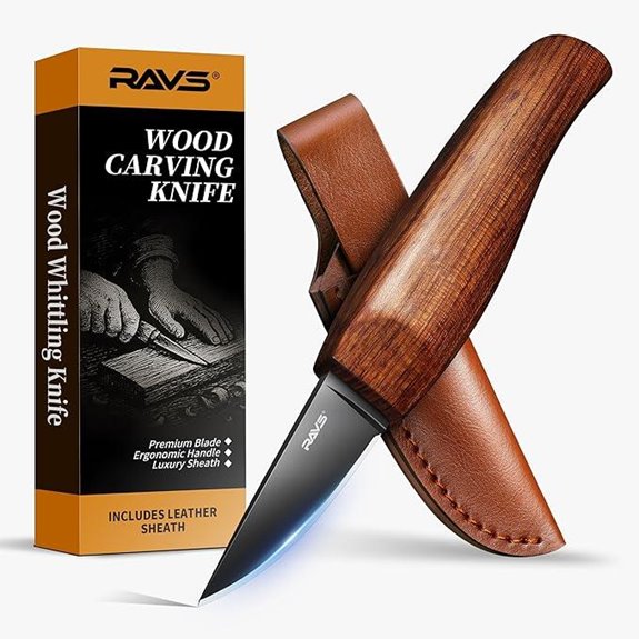 RAVS Whittling Knife with Leather Sheath