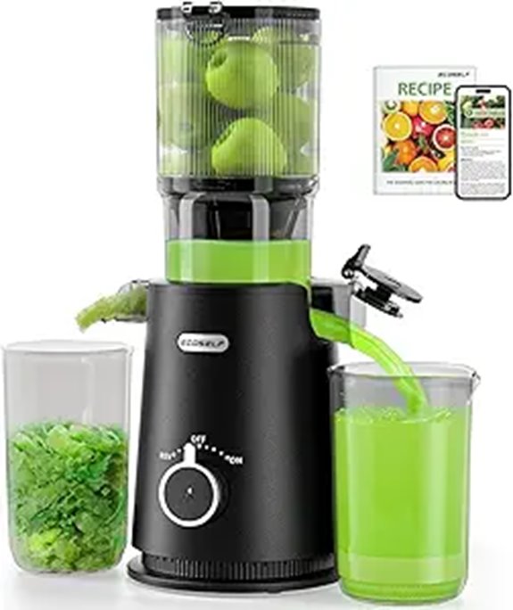 Cold Press Juicer with Wide Mouth and Self-Feed