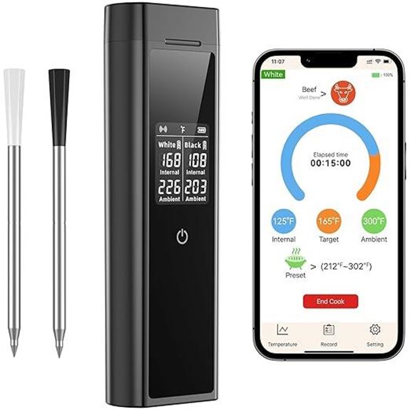 Smart Wireless Meat Thermometer with 2 Probes