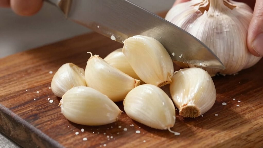careful garlic mincing technique