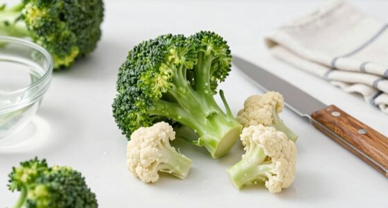cleanly prepping broccoli cauliflower
