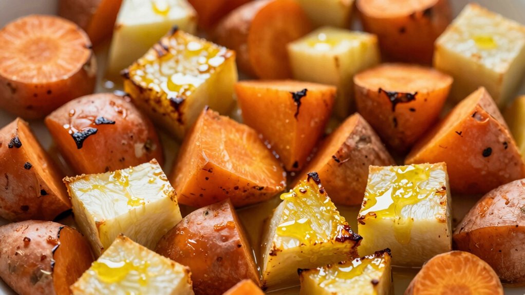 evenly roasted caramelized vegetables