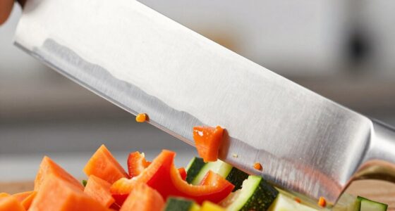 food gets stuck blade
